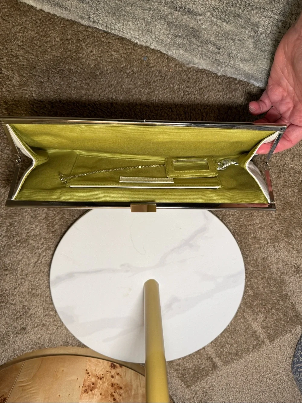 Banana Republic Leather Clutch with Silver Hardware